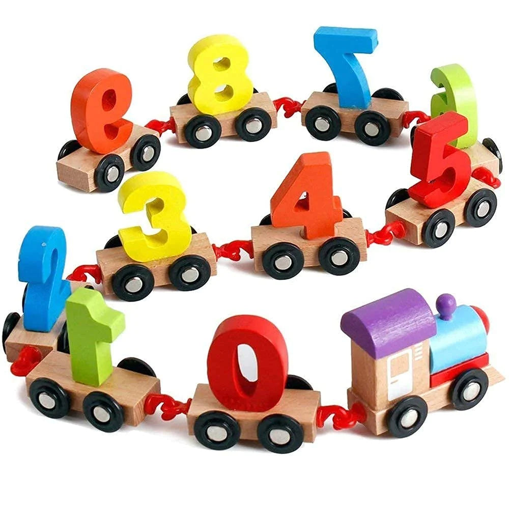 Wooden Digital Number Train 10 Pcs