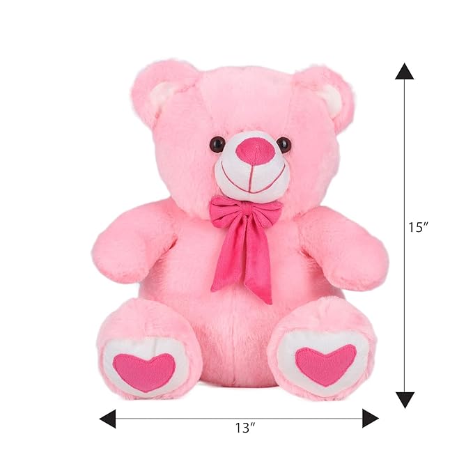 Ultra Spongy Pink Teddy Bear – Soft Plush Toy Gift for Kids & Loved Ones