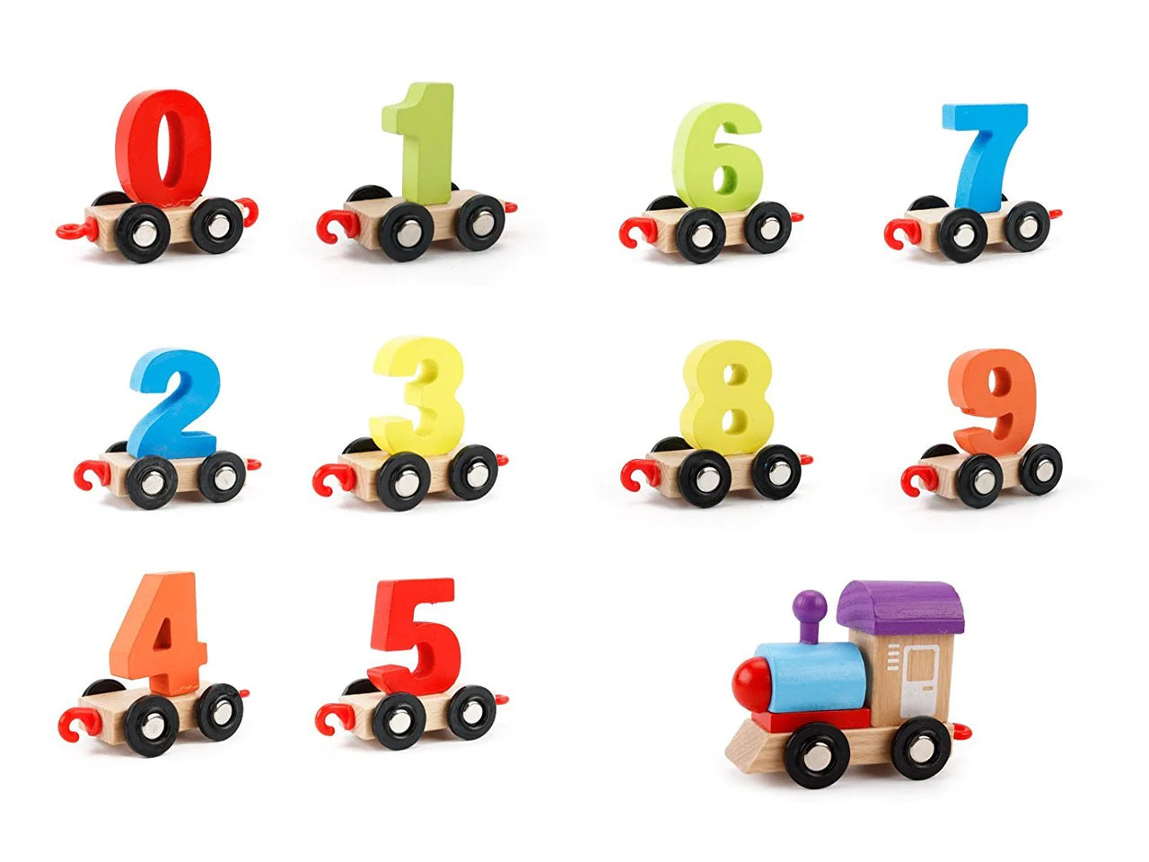 Wooden Digital Number Train 10 Pcs