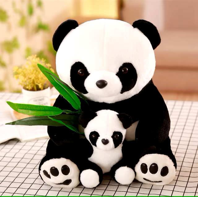 Adorable Panda with Baby Stuffed Toy