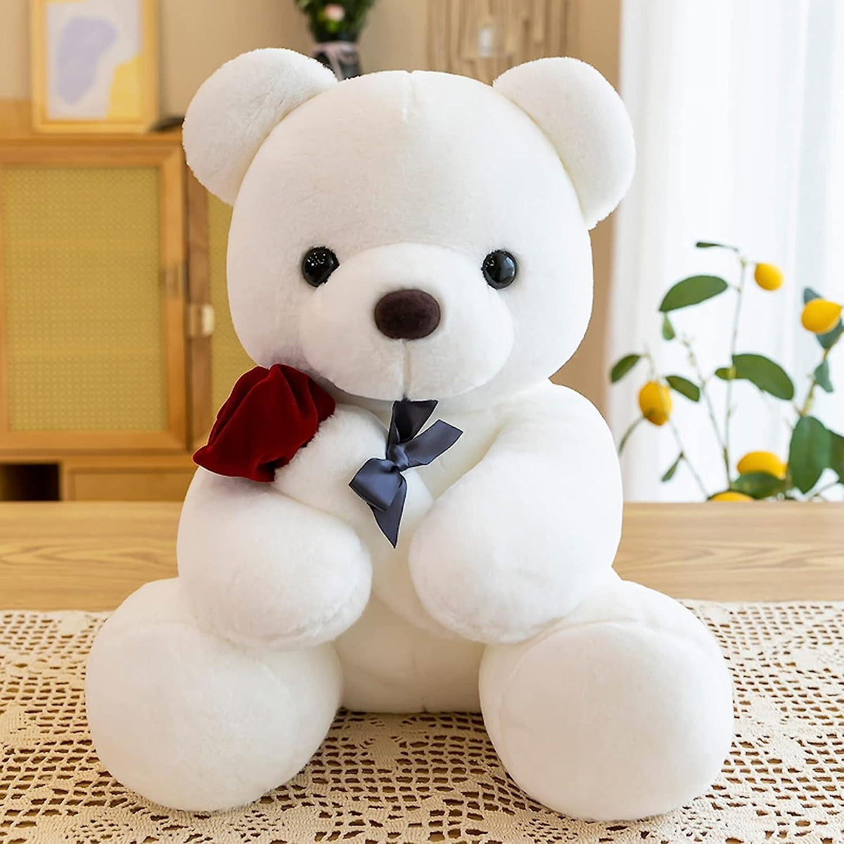 Cute Teddy Bear with Roses – Plush Toy Perfect  for Kids, Friends & Lovers